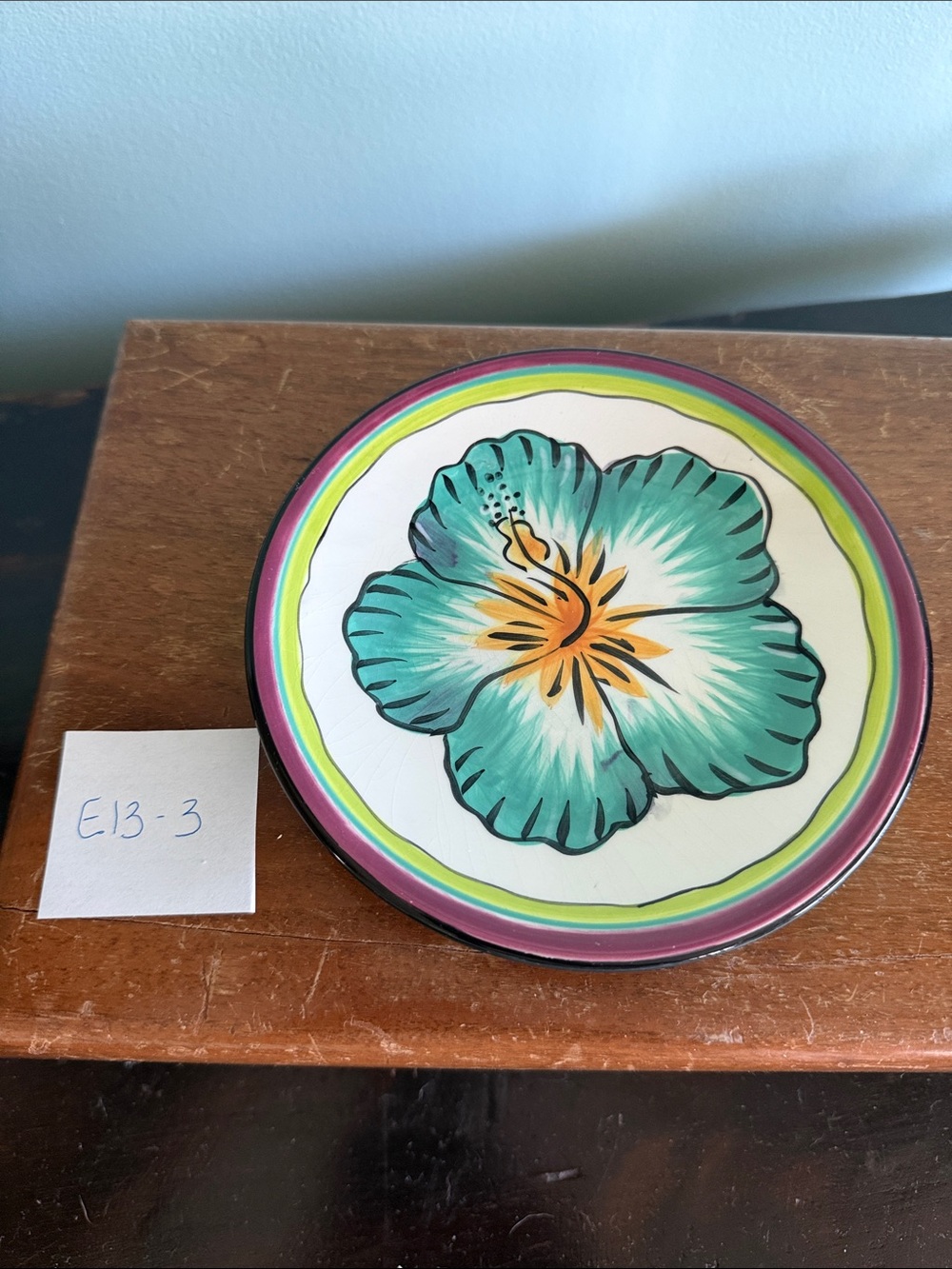 Hibiscus Pattern Appetizer Plate by Clay Art